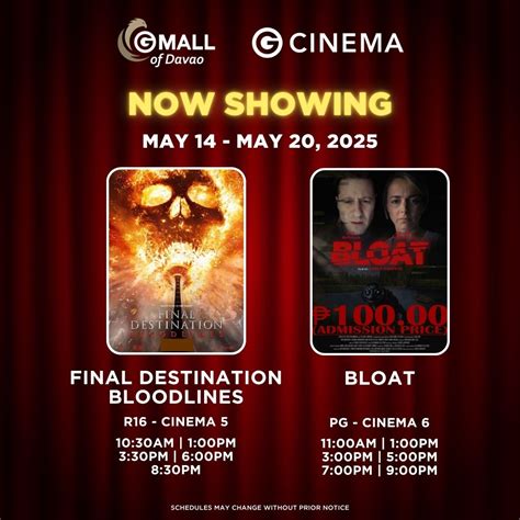 gmall digos cinema schedule today|GMall of Digos, Tres De Mayo, Upper Digos (2024) .